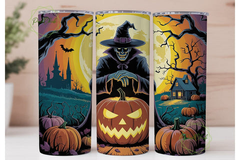 Spooky Scarecrow Pumpkin 20oz Tumbler Sublimation PixelChick 