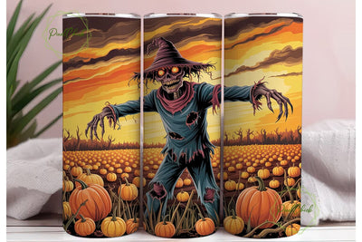 Spooky Scarecrow Pumpkin Field Design Sublimation PixelChick 