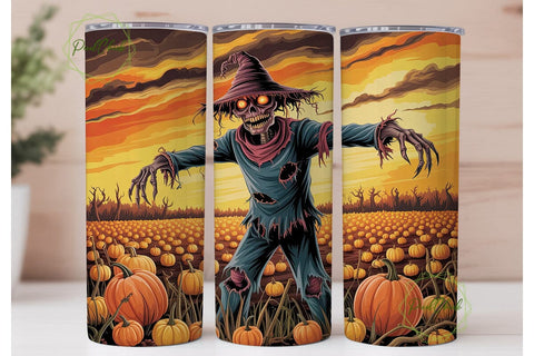 Spooky Scarecrow Pumpkin Field Design Sublimation PixelChick 