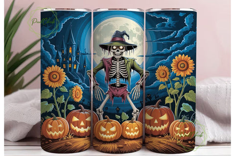 Spooky Scarecrow Pumpkin Patch Tumbler Sublimation PixelChick 