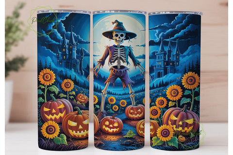 Spooky Scarecrow Pumpkin Patch Tumbler Sublimation PixelChick 