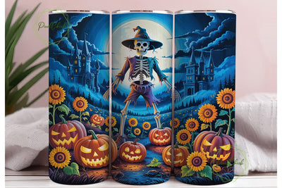 Spooky Scarecrow Pumpkin Patch Tumbler Sublimation PixelChick 