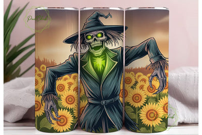 Spooky Scarecrow Sunflower 20oz Tumbler Sublimation PixelChick 