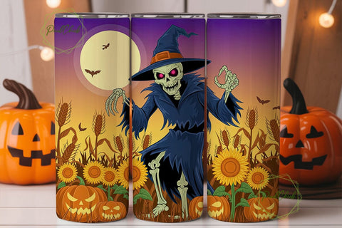 Spooky Scarecrow Sunset 20oz Tumbler Sublimation PixelChick 