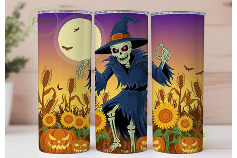 Spooky Scarecrow Sunset 20oz Tumbler Sublimation PixelChick 
