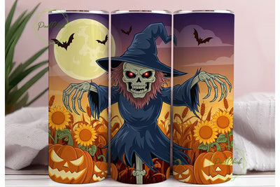 Spooky Scarecrow Sunset 20oz Tumbler Sublimation PixelChick 