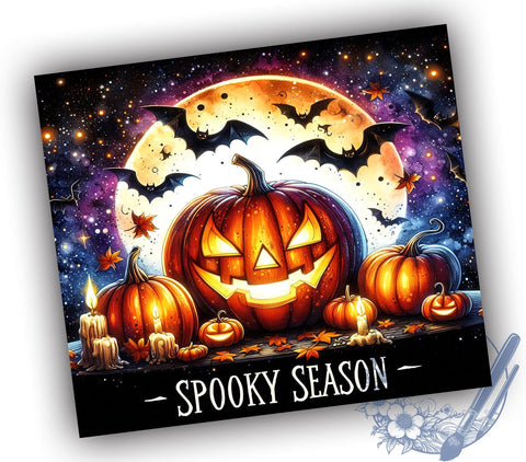 Spooky Scary Pumpkin Halloween 20oz Skinny Tumbler PNG, Spooky Season Tumbler Sublimation Wrap, Straight & Tapered Tumbler Wrap, Instant Digital Download Sublimation ToriDesigns 