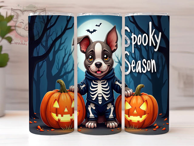 Spooky Season 20 oz Skinny Tumbler Sublimation Design, Straight & Tapered Tumbler Png, Halloween Dog Tumbler Png, Digital Download PNG Sublimation Lara' s Designs 
