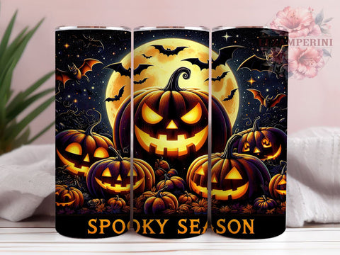 Spooky Season 20 oz Skinny Tumbler Sublimation Design, Straight & Tapered Tumbler Png, Spooky Pumpkin Tumbler Png, Digital Download PNG Sublimation Li Zamperini 