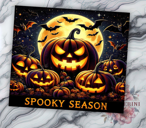 Spooky Season 20 oz Skinny Tumbler Sublimation Design, Straight & Tapered Tumbler Png, Spooky Pumpkin Tumbler Png, Digital Download PNG Sublimation Li Zamperini 