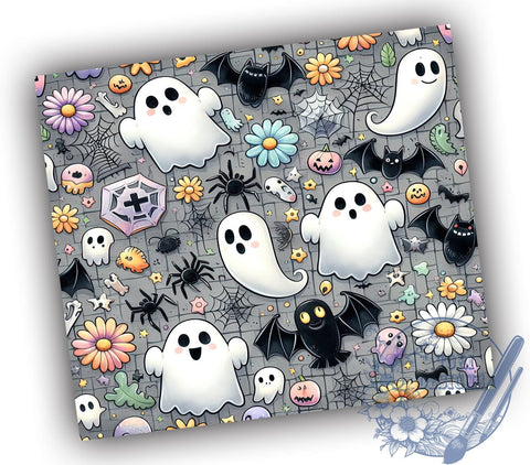 Spooky Season 20oz Skinny Tumbler, Retro Halloween Tumbler Png, Straight & Tapered Tumbler Wrap, Instant Digital Download Sublimation ToriDesigns 