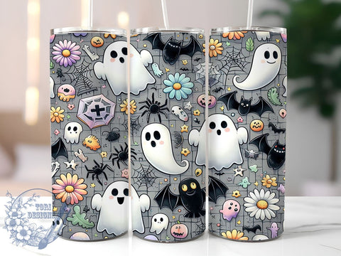 Spooky Season 20oz Skinny Tumbler, Retro Halloween Tumbler Png, Straight & Tapered Tumbler Wrap, Instant Digital Download Sublimation ToriDesigns 