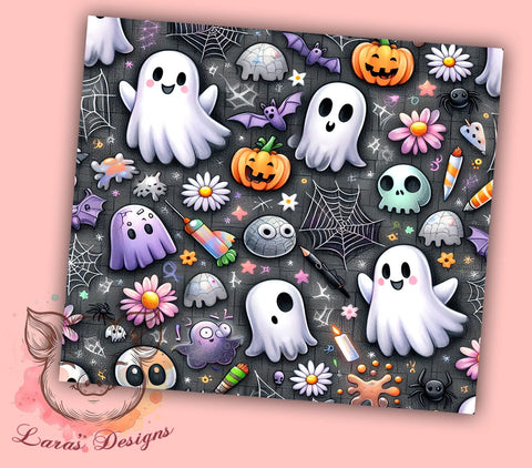 Spooky Season 20oz Tumbler Png, Straight & Tapered Tumbler Png, Ghost Halloween Tumbler Png, Digital Download PNG Sublimation Lara' s Designs 