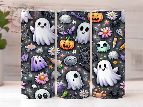 Spooky Season 20oz Tumbler Png, Straight & Tapered Tumbler Png, Ghost Halloween Tumbler Png, Digital Download PNG Sublimation Lara' s Designs 
