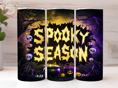 Spooky Season 20oz Tumbler Png, Straight & Tapered Tumbler Png, Western Halloween Tumbler Png, Digital Download PNG Sublimation Lara' s Designs 