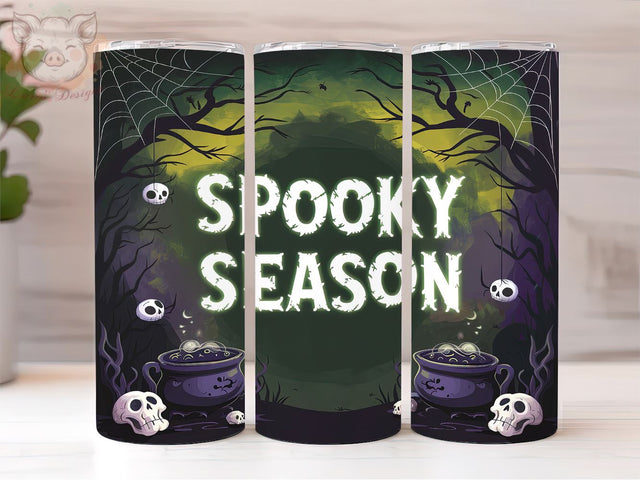 Spooky Season 20oz Tumbler Png, Straight & Tapered Tumbler Png, Western Halloween Tumbler Png, Digital Download PNG Sublimation Lara' s Designs 