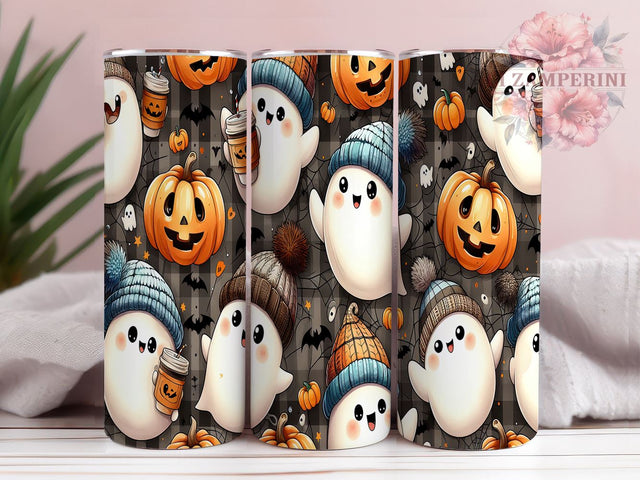 Spooky Season 20oz Tumbler Wrap PNG, Cute Ghost Tumbler PNG Sublimation Design, Straight & Tapered Tumbler Wrap, Instant Digital Download Sublimation Li Zamperini 