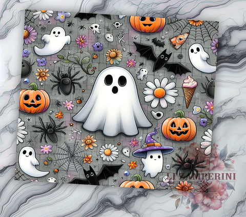 Spooky Season 20oz Tumbler Wrap PNG, Ghost Tumbler Png, Straight & Tapered Tumbler Wrap, Instant Digital Download Sublimation Li Zamperini 