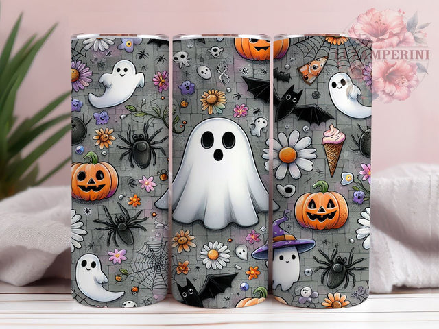 Spooky Season 20oz Tumbler Wrap PNG, Ghost Tumbler Png, Straight & Tapered Tumbler Wrap, Instant Digital Download Sublimation Li Zamperini 