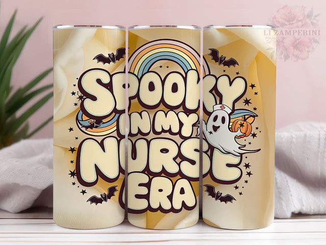 Spooky Season 20oz Tumbler Wrap PNG, Spooky Nurse Tumbler Png, Straight & Tapered Tumbler Wrap, Instant Digital Download Sublimation Li Zamperini 