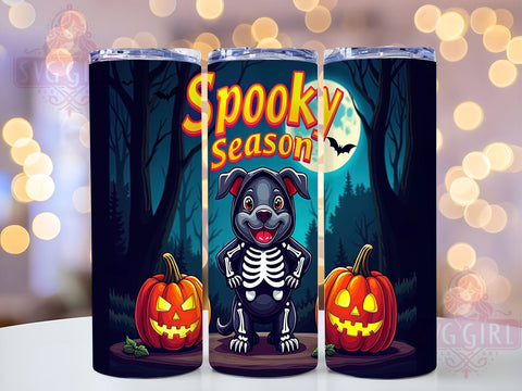 Spooky Season 20oz Tumbler Wrap Sublimation Design, Straight Tapered Tumbler Wrap, Halloween Dog Tumbler Png, Instant Digital Download Sublimation SvggirlplusArt 