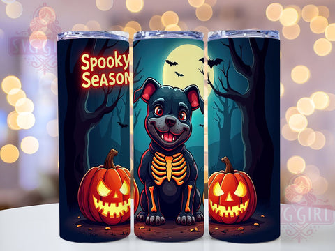 Spooky Season 20oz Tumbler Wrap Sublimation Design, Straight Tapered Tumbler Wrap, Halloween Dog Tumbler Png, Instant Digital Download Sublimation SvggirlplusArt 