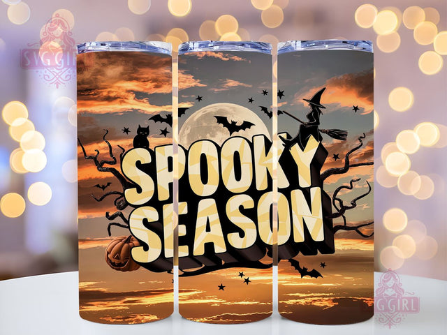 Spooky Season 20oz Tumbler Wrap Sublimation Design, Straight Tapered Tumbler Wrap, Western Halloween Tumbler Png, Instant Digital Download Sublimation SvggirlplusArt 