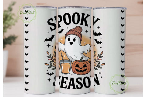 Spooky Season 20oz Tumbler Wrap Sublimation PixelChick 