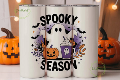 Spooky Season 20oz Tumbler Wrap Sublimation PixelChick 