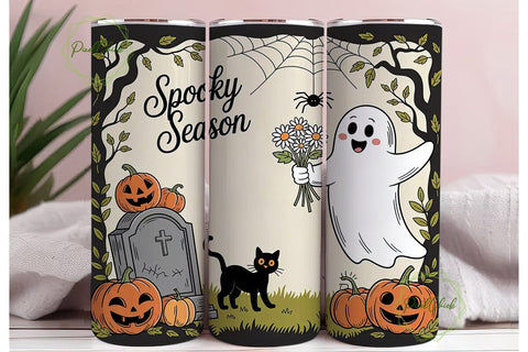Spooky Season 20oz Tumbler Wrap Sublimation PixelChick 