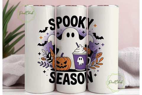 Spooky Season 20oz Tumbler Wrap Sublimation PixelChick 