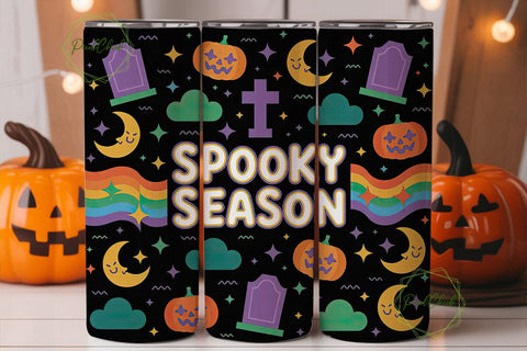 Spooky Season 20oz Tumbler Wrap Sublimation PixelChick 
