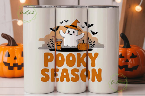 Spooky Season 20oz Tumbler Wrap Sublimation PixelChick 