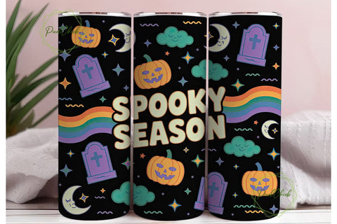 Spooky Season 20oz Tumbler Wrap Sublimation PixelChick 