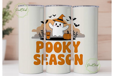 Spooky Season 20oz Tumbler Wrap Sublimation PixelChick 