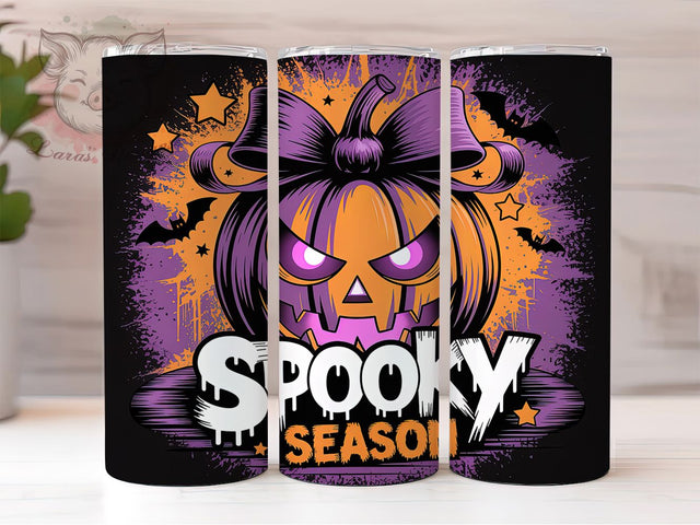 Spooky Season Autumn Pumpkin Halloween Tumbler, Halloween Pumpkin Cup Wrap, 20Oz Sublimation Design, Fall Spooky Drinkware, Autumn Pumpkin Tumbler, Vintage Halloween Mug, Cozy Fall Coffee Cup Sublimation Lara' s Designs 