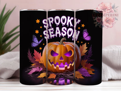 Spooky Season Autumn Pumpkin Tumbler, Halloween Pumpkin Wrap, 20oz Sublimation PNG, Fall Drinkware Design, Creepy Cute Cup, October Mug Wrap, Autumn Pumpkin Tumbler Sublimation Li Zamperini 