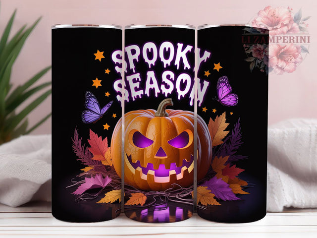 Spooky Season Autumn Pumpkin Tumbler, Halloween Pumpkin Wrap, 20oz Sublimation PNG, Fall Drinkware Design, Creepy Cute Cup, October Mug Wrap, Autumn Pumpkin Tumbler Sublimation Li Zamperini 