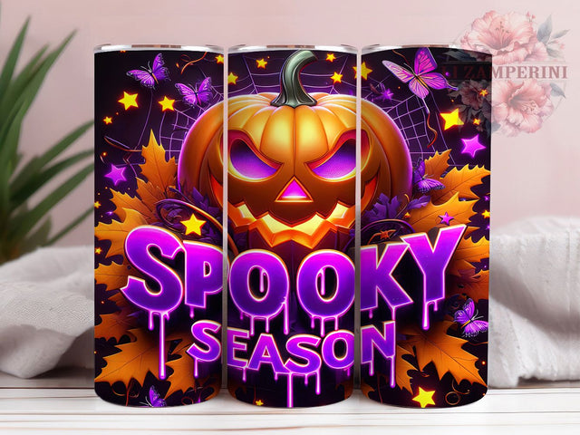 Spooky Season Autumn Pumpkin Tumbler, Halloween Pumpkin Wrap, 20oz Sublimation PNG, Fall Drinkware Design, Creepy Cute Cup, October Mug Wrap, Autumn Pumpkin Tumbler Sublimation Li Zamperini 