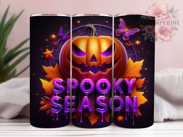Spooky Season Autumn Pumpkin Tumbler, Halloween Pumpkin Wrap, 20oz Sublimation PNG, Fall Drinkware Design, Creepy Cute Cup, October Mug Wrap, Autumn Pumpkin Tumbler Sublimation Li Zamperini 