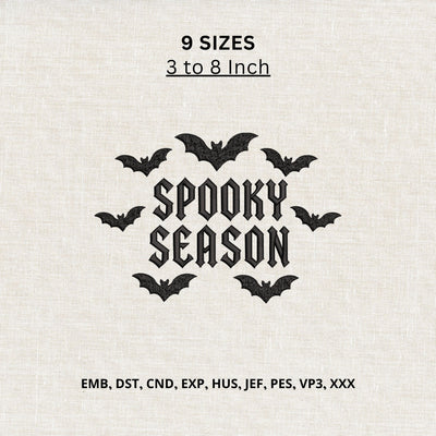 Spooky Season Bats Machine Embroidery Design – Gothic Halloween Embroidery File Embroidery/Applique DESIGNS PatternFeed8 