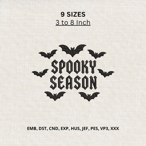Spooky Season Bats Machine Embroidery Design – Gothic Halloween Embroidery File Embroidery/Applique DESIGNS PatternFeed8 