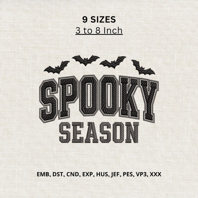 Spooky Season Bats Machine Embroidery Design – Halloween Spooky Embroidery File Embroidery/Applique DESIGNS PatternFeed8 