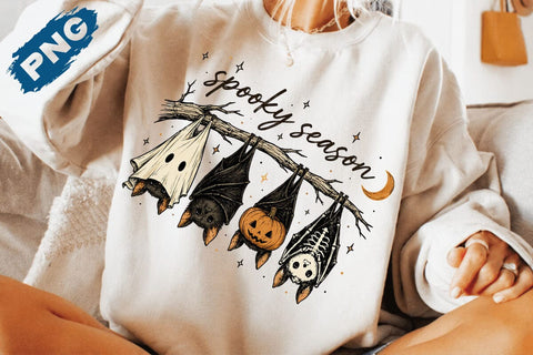 Spooky Season Bats Png, Fall Png, Fall pumpkin FUNNY Shirt png, Pumpkin png, HALLOWEEN png, spooky mama png, Halloween shirt png SVG DesignDestine 