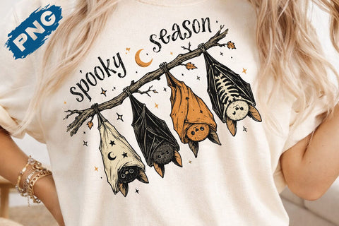 Spooky Season Bats Png, Fall Png, Fall pumpkin FUNNY Shirt png, Pumpkin png, HALLOWEEN png, spooky mama png, Halloween shirt png SVG DesignDestine 