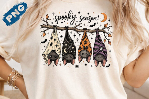 Spooky Season Bats Png, Fall Png, Fall pumpkin FUNNY Shirt png, Pumpkin png, HALLOWEEN png, spooky mama png, Halloween shirt png SVG DesignDestine 