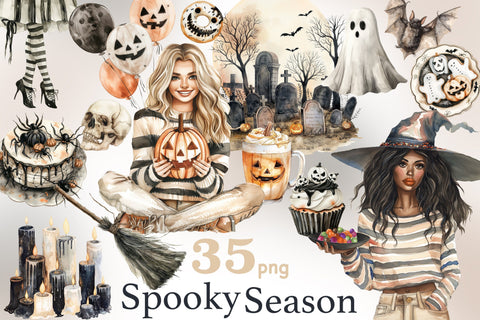 Spooky Season Clipart | Halloween Graphics PNG Bundle SVG GlamArtZhanna 