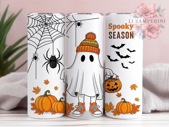 Spooky Season Cute Ghost Halloween Tumbler, Halloween Ghost Wrap, Cute Ghost Sublimation, Whimsical Halloween Drinkware, Friendly Ghost Cup, Pastel Spooky Tumbler, Kawaii Halloween Wrap Sublimation Li Zamperini 