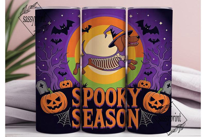 Spooky Season Dachshund 20oz Tumbler Sublimation sassyprint 