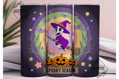 Spooky Season Dog 20oz Tumbler Wrap Sublimation sassyprint 